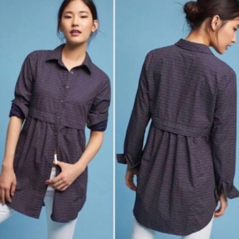 Anthropologie Maeve Aled Button Down Tunic